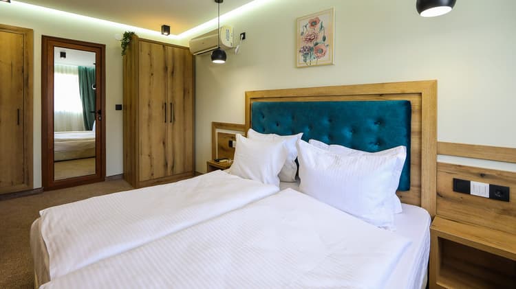 Dining room with wooden table and chairs
